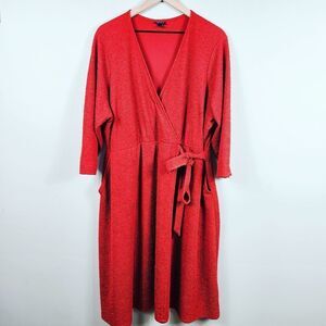 Torrid Terracotta Surplice Wrap Dress – Red 3X